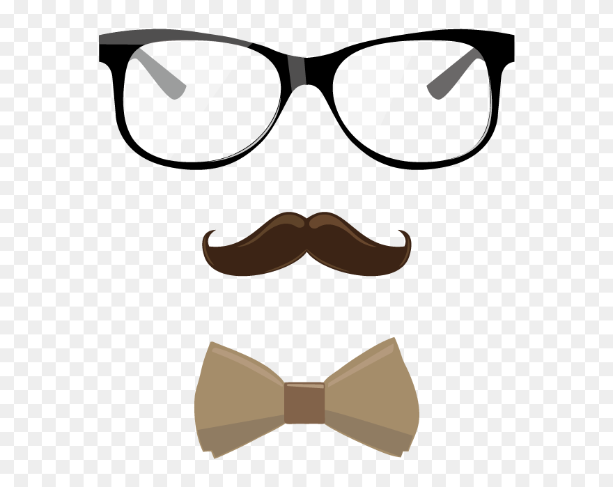 Vector Glasses Beard Free Clipart Hd Clipart - Corbata Y Lentes Png Transparent Png