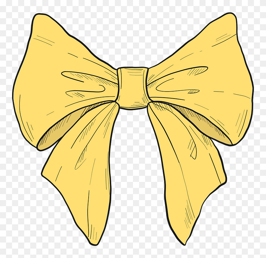 Yellow Bow Clipart - Png Download