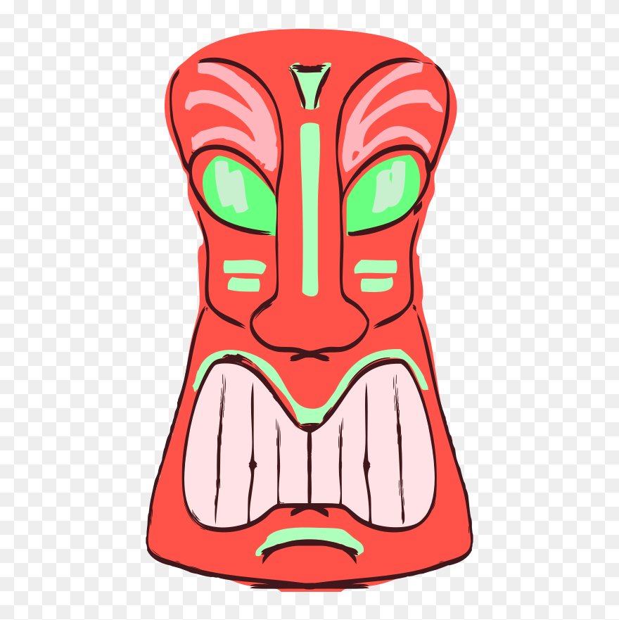 Transparent Luau Clip Art - Tiki Totem Clip Art Png