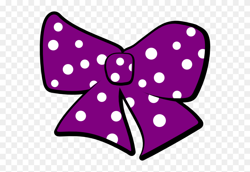 Purple Polka Dot Bow Clipart , Png Download - Minnie Mousepoka Dots Black And White Transparent Png