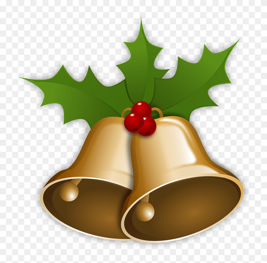 Christmas Bells With Holly Clip Art At Clker Com Vector - Christmas Bells Clipart - Png Download