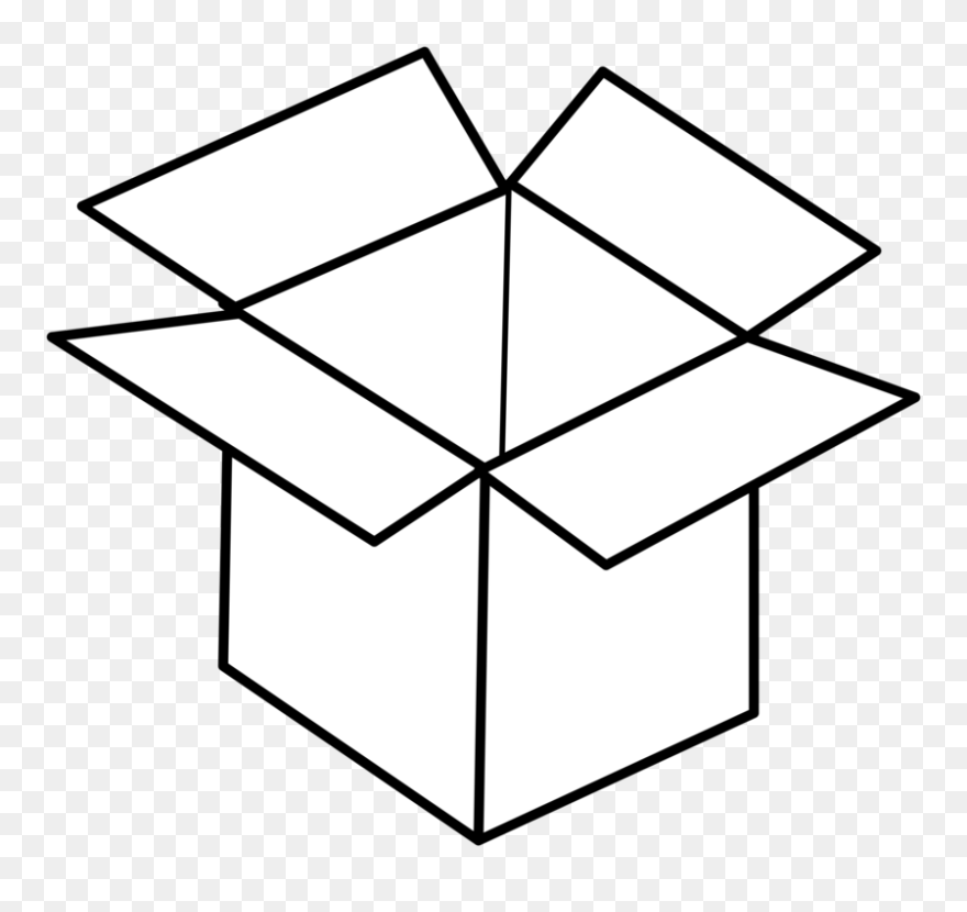 Line Art,square,angle - Box Clipart Black And White - Png Download