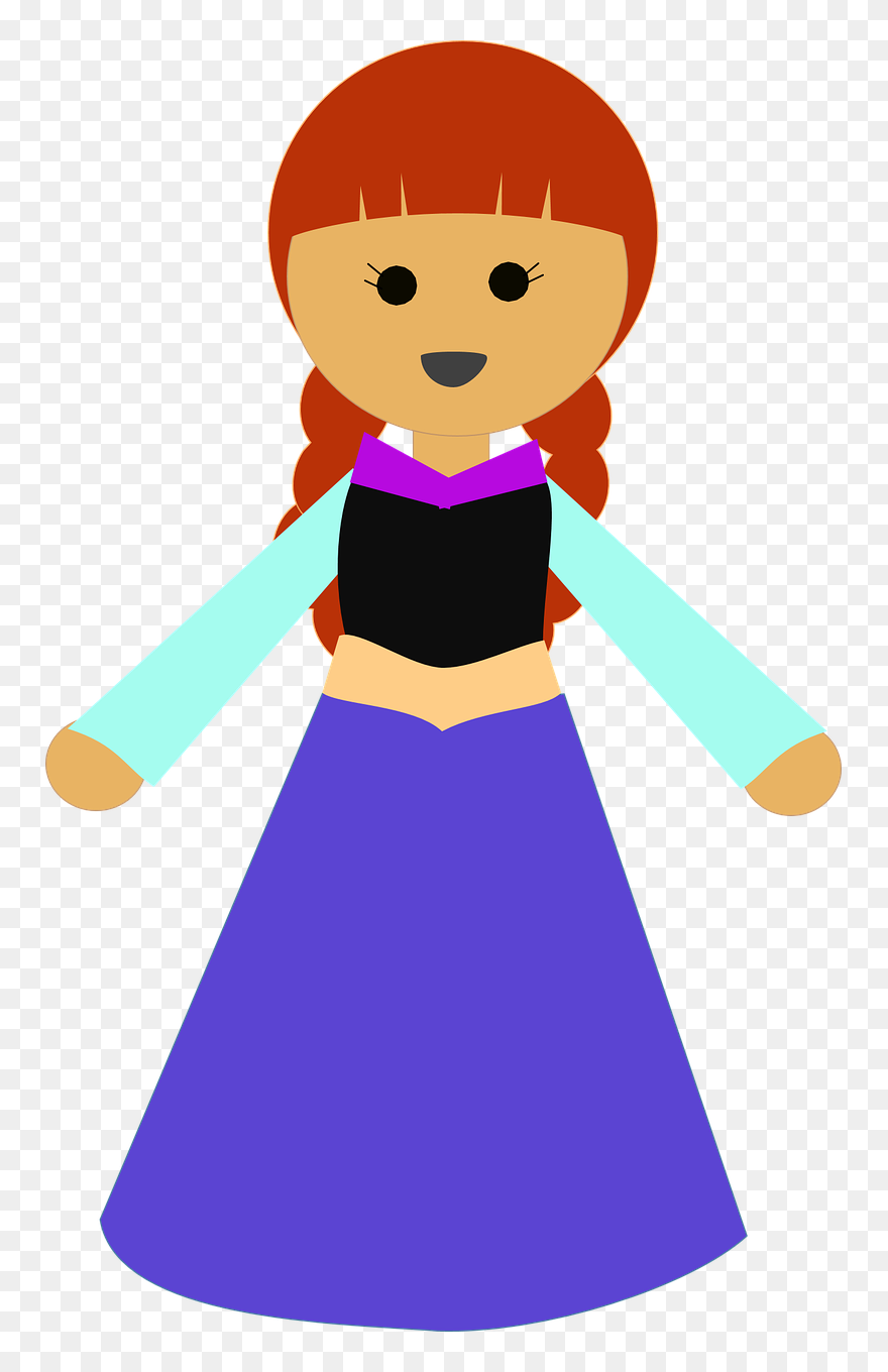 Girl In A Dress 3 Clipart - Çoçuk Resmi Çizimi Kolay - Png Download