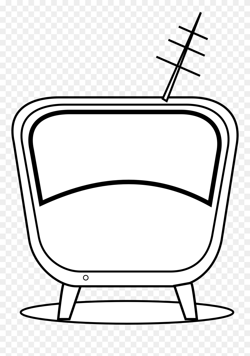 Chrisdesign Comic Tv Black White Line Art - Chair Clipart