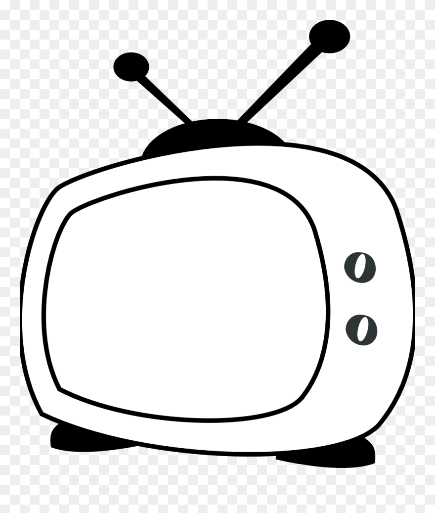 Television Clipart Coloring - Line Art - Png Download