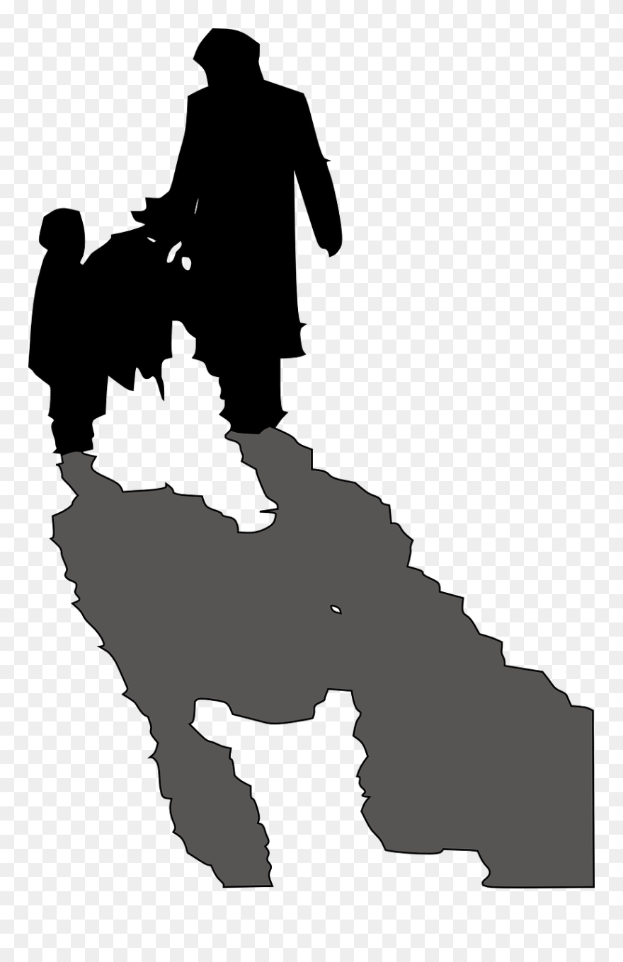 Carrying A Christmas Tree Silhouette Clipart