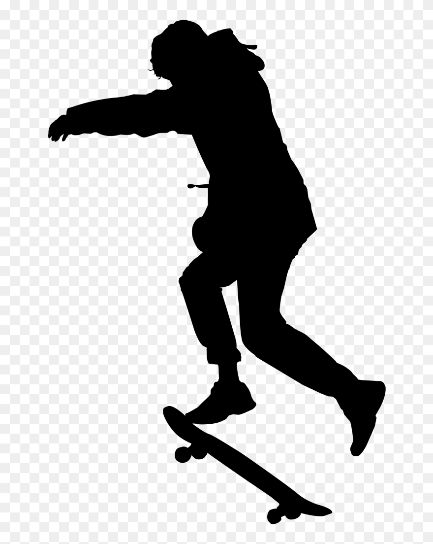 Skateboard Black & White - Waux Hall Park Clipart
