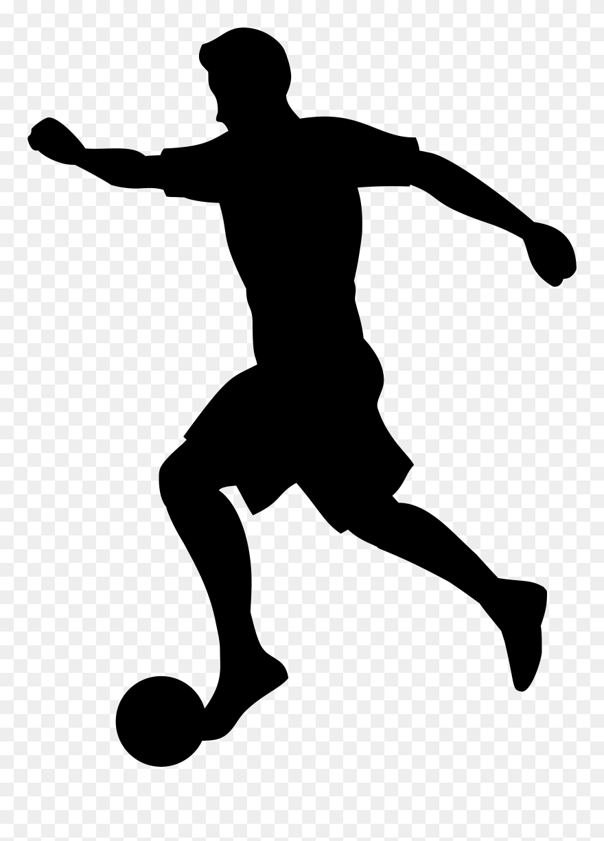 Shoe Black And White Knee Human Behavior Recreation - Silhouette Football Player Png Clipart