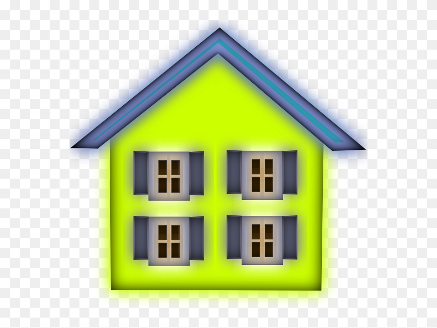 House With Four Windows Clipart