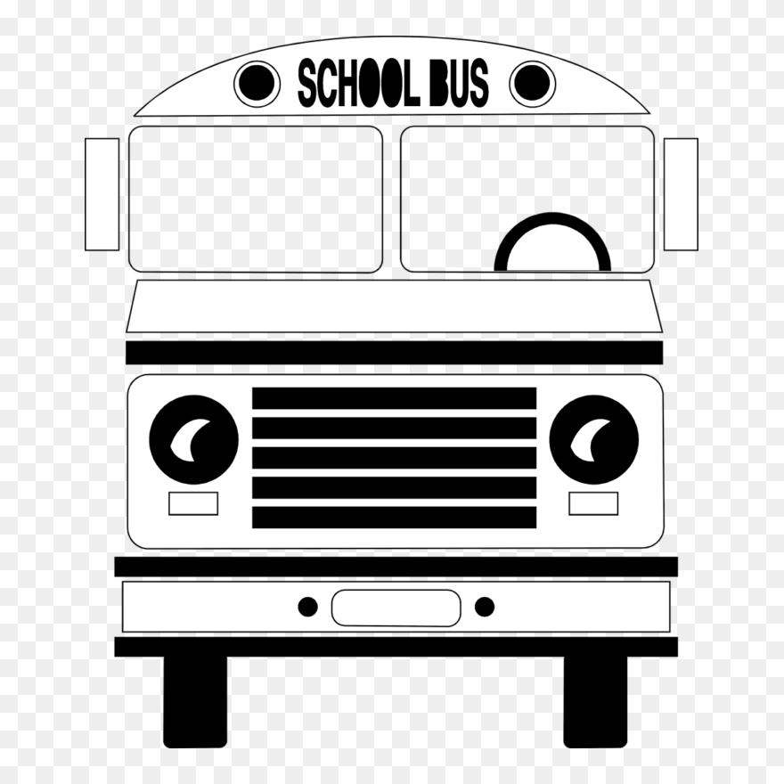 Black And White School Bus Clipart Picture Free Download - Bus Clipart Black And White Free - Png Download