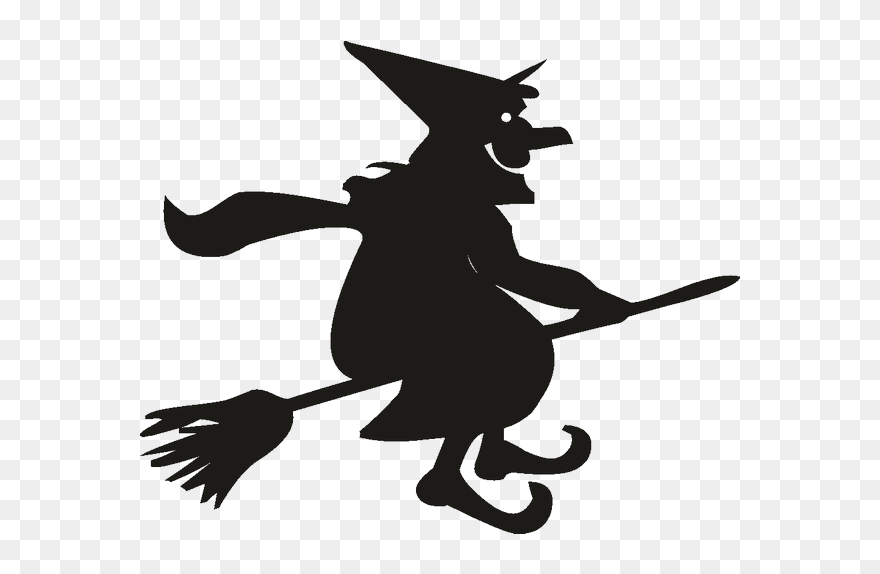 Broom Witchcraft Clip Art - Clipart Witch On A Broom - Png Download