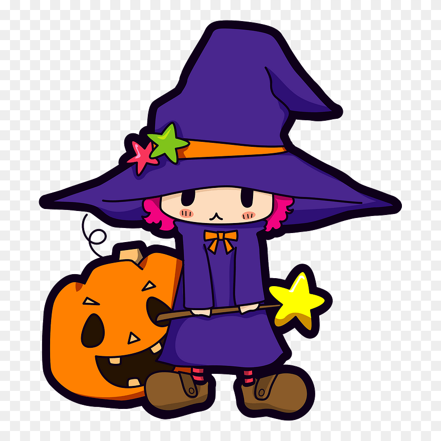 Witch Jack O" Lantern Clipart - Cartoon - Png Download