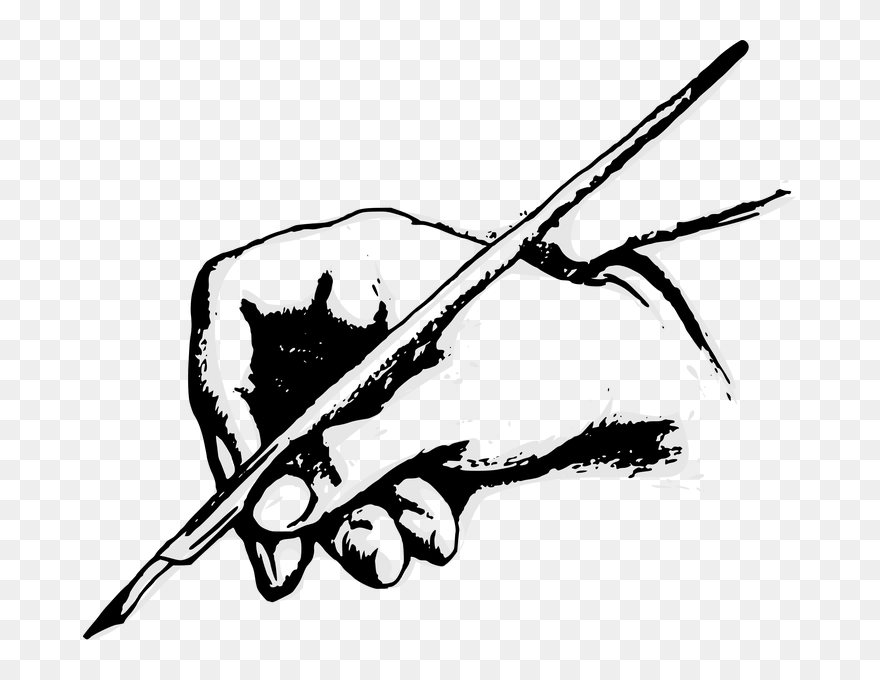 Quill Clipart Hand Holding - Clipart Pen Writing - Png Download