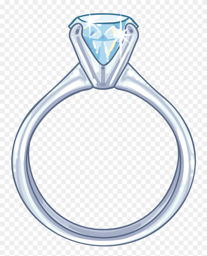 Transparent Engagement Ring Clipart Transparent - Drawing Of Diamond Rings - Png Download