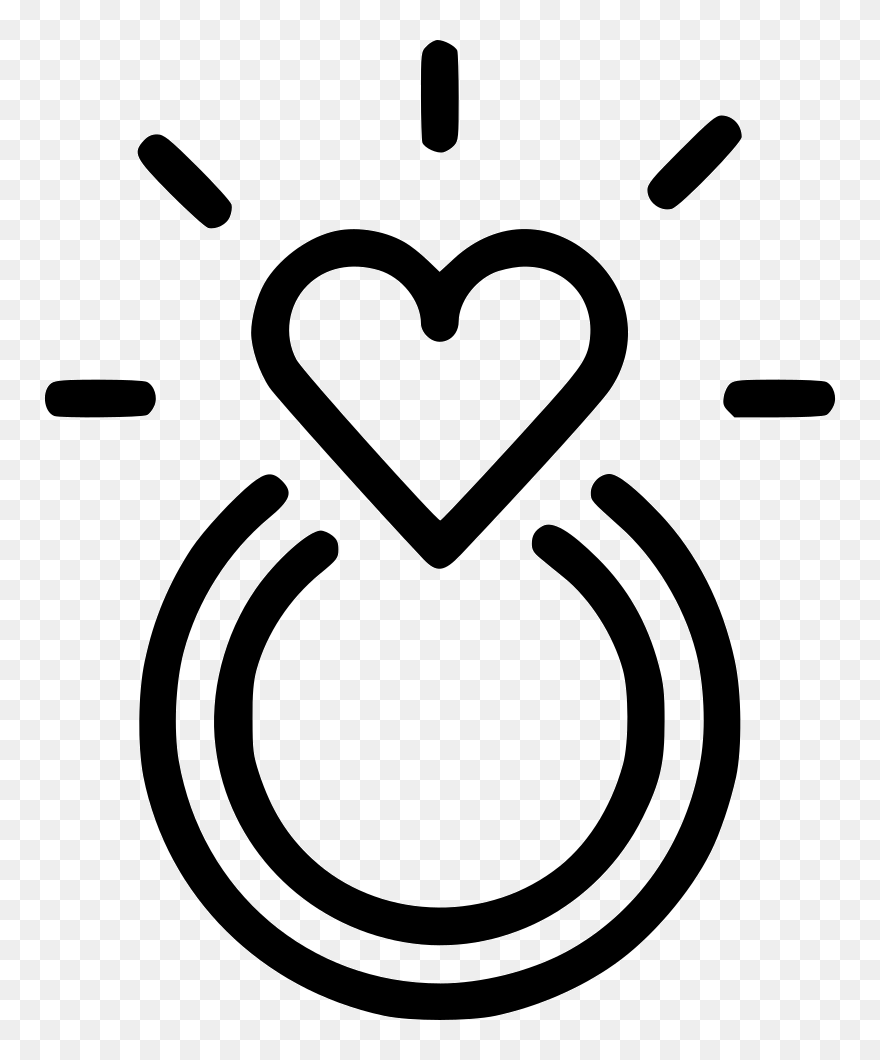 Engagement Ring Heart Marriage Propose - Engagement Ring Image Svg Clipart