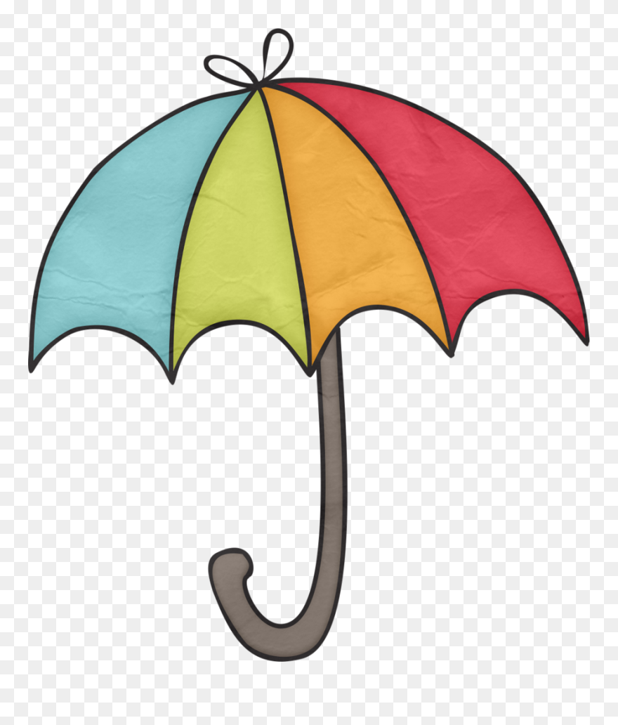 Umbrella With Rain Cartoon Clipart