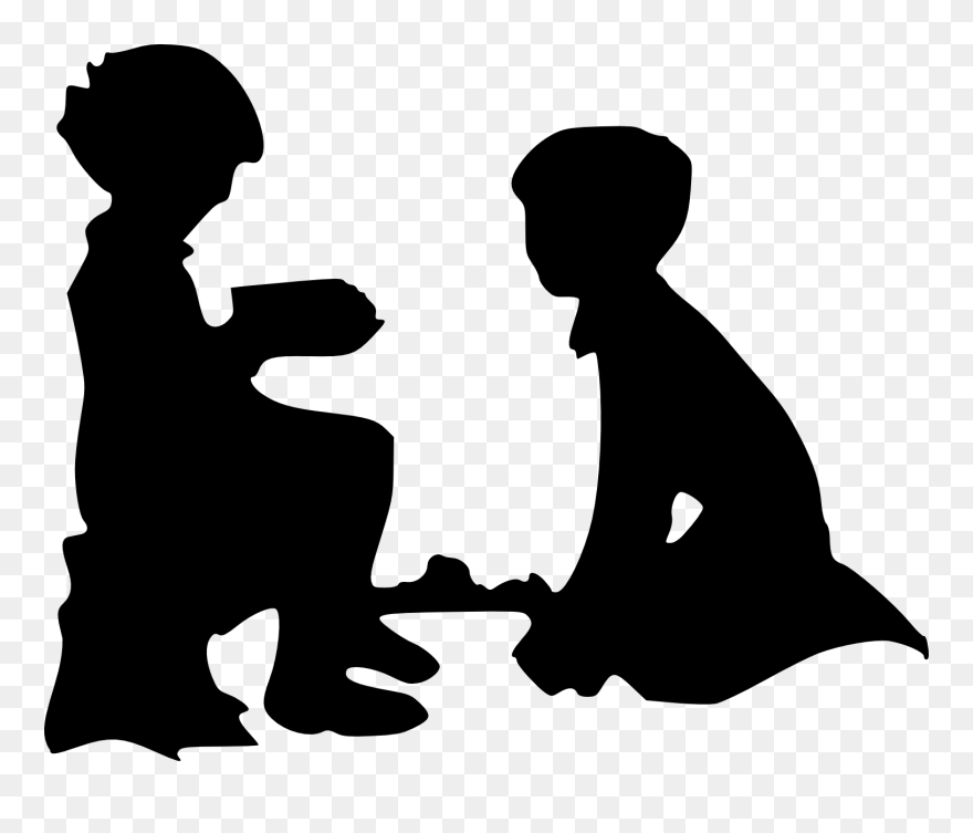 Child Silhouette Clip Art - Message To A Childhood Friend - Png Download