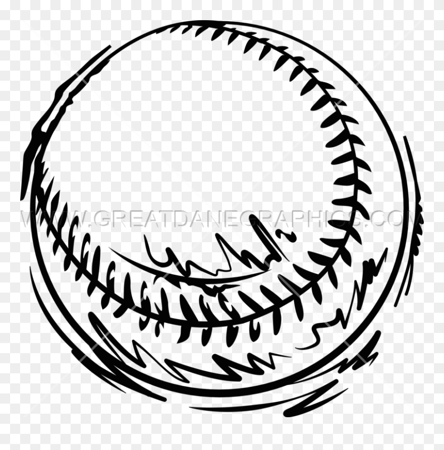 Thick Baseball Laces Black And White Clipart Vector - Baseball Sketch Png Transparent Png