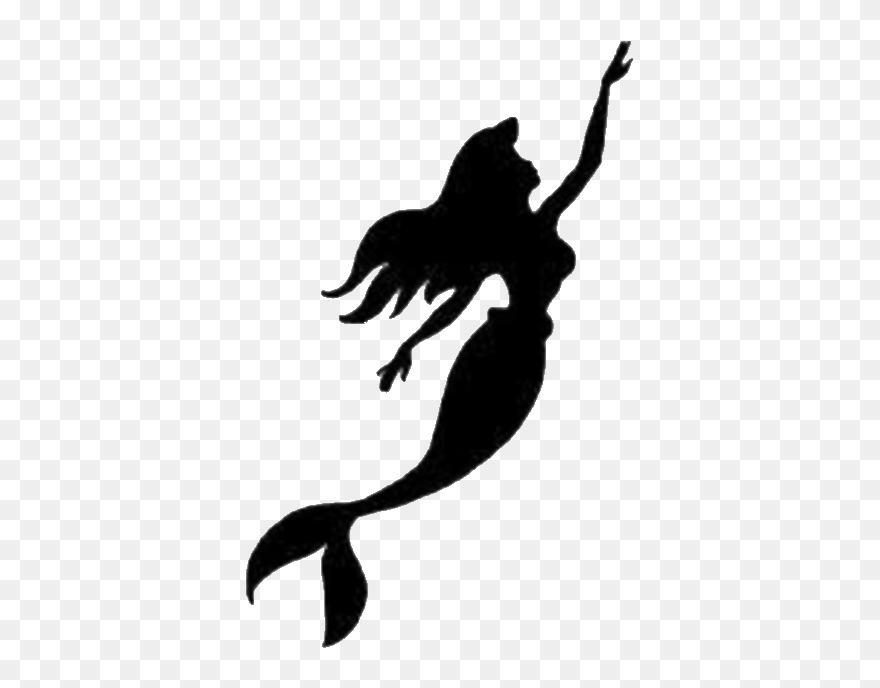 Ariel Silhouette The Prince Mermaid Painting - Little Mermaid Silhouette Png Clipart