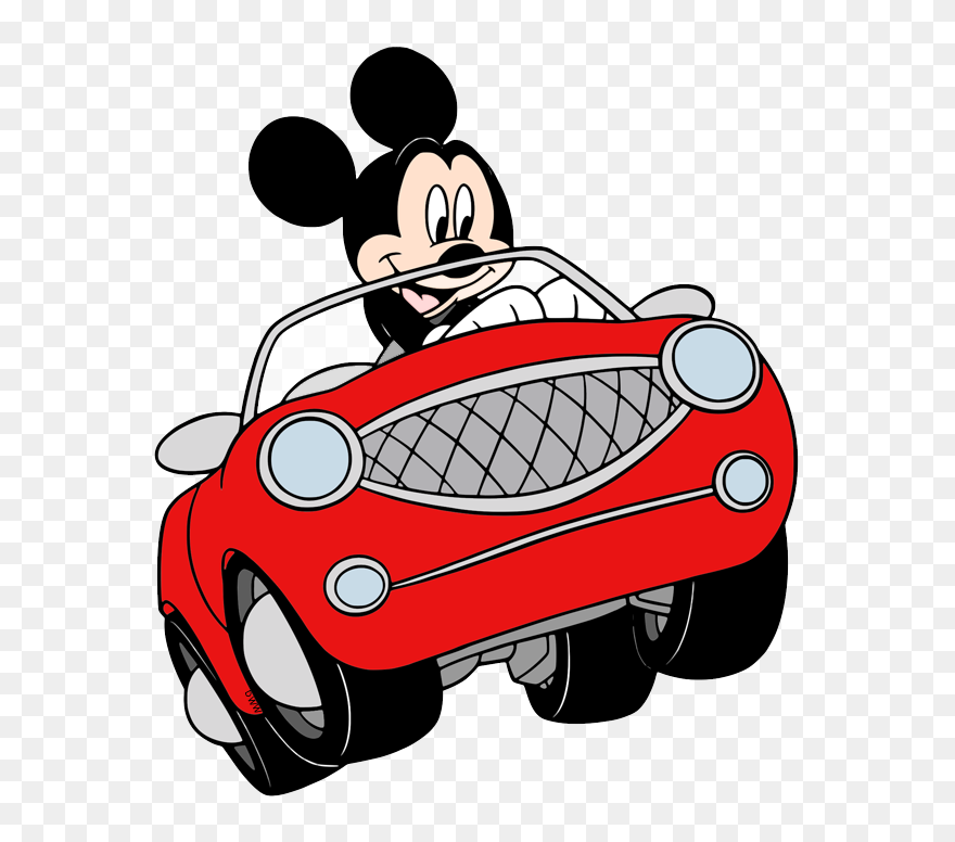 Mickey Mouse Clip Art - Mickey Mouse In His Car - Png Download
