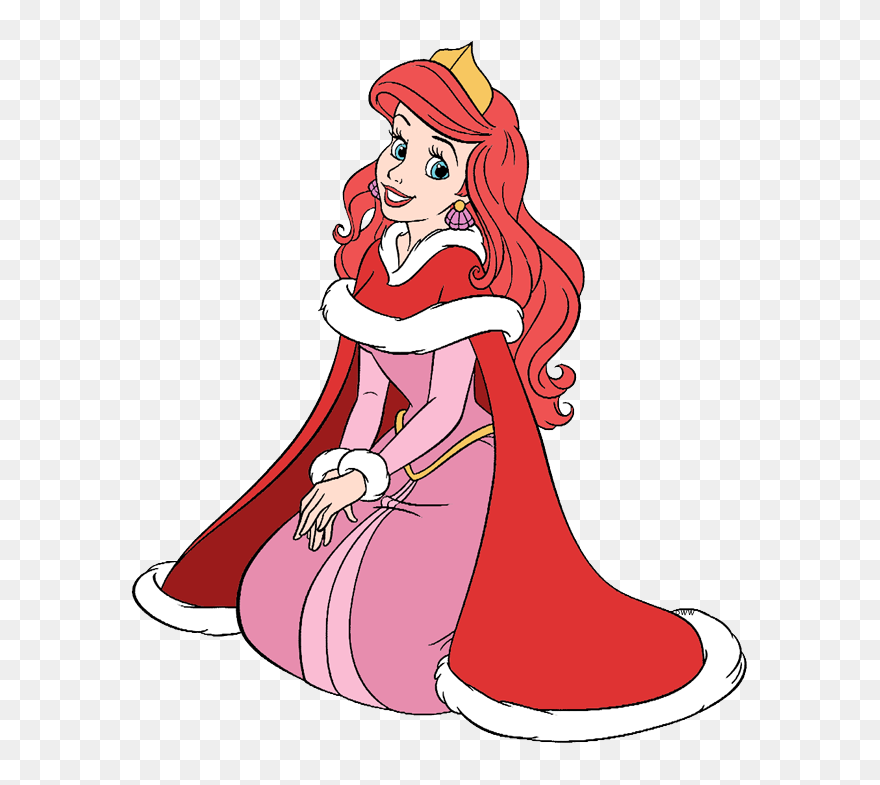The Little Mermaid Christmas Clip Art - Princess Ariel Winter Dress - Png Download