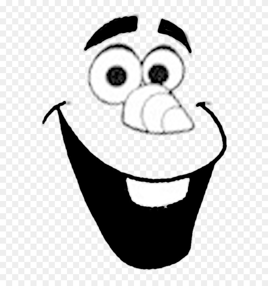 Olaf Clipart Black And White, Olaf Black And White - Olaf Face Svg - Png Download
