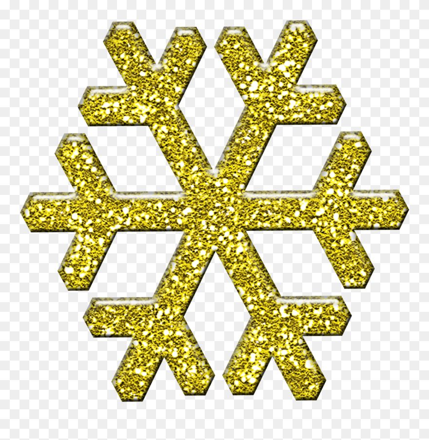 Sparkly Snowflake Clipart Clip Art Library Library - Snowflake Clipart Gold - Png Download