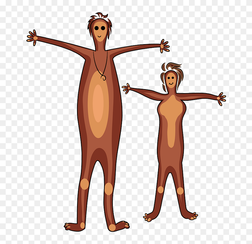 Aboriginal Painting Man And Woman Clipart - Painting - Png Download