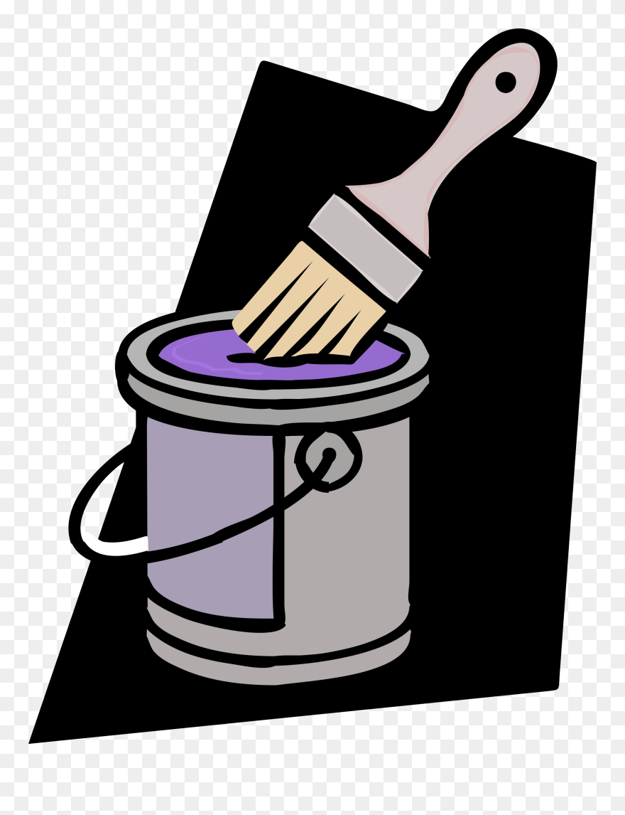 Transparent Paintbrush Painting Png - Paint Brush And Can Clipart