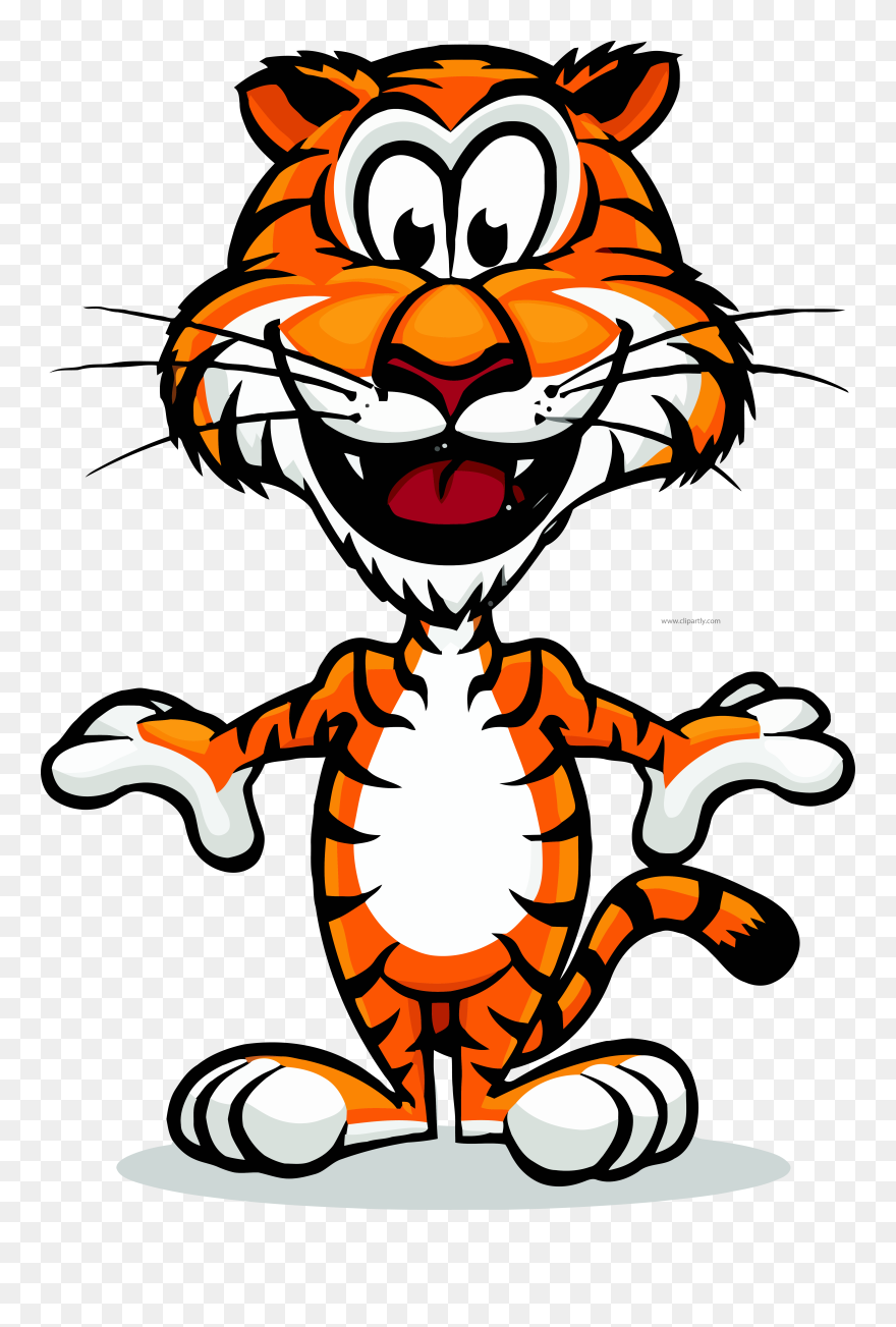 Happy Tiger Head Clipart - Png Download