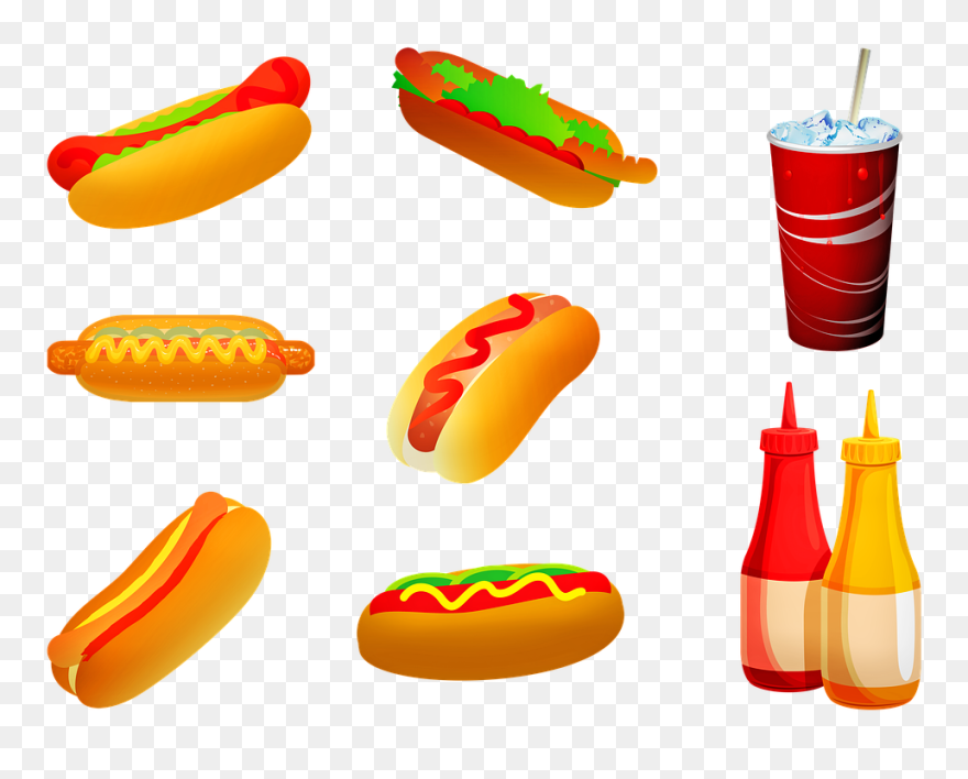 Transparent Hot Dog Clip Art - Perros Calientes Png