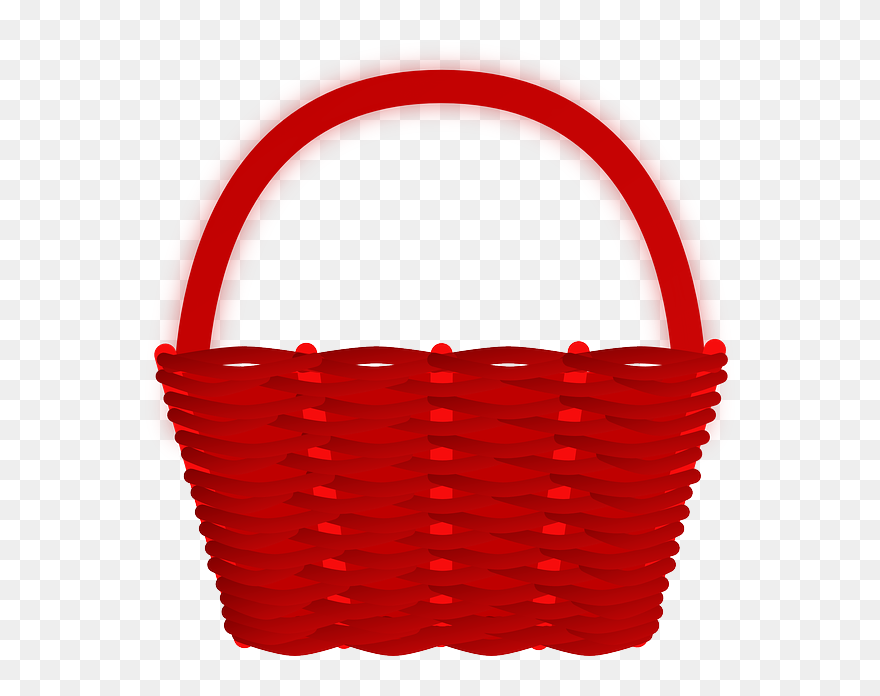 Transparent Little Red Riding Hood Clipart - Cartoon Red Riding Hood Basket - Png Download