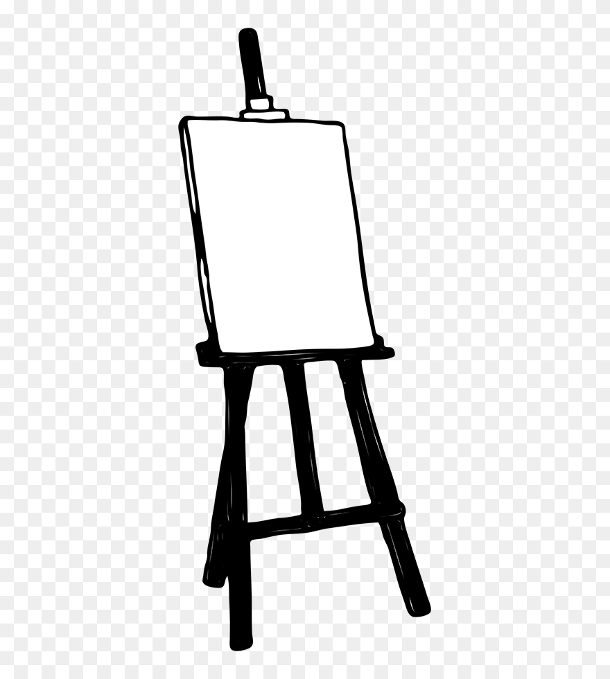 Painter Clipart Easel Board, Painter Easel Board Transparent - Black And White Easel - Png Download