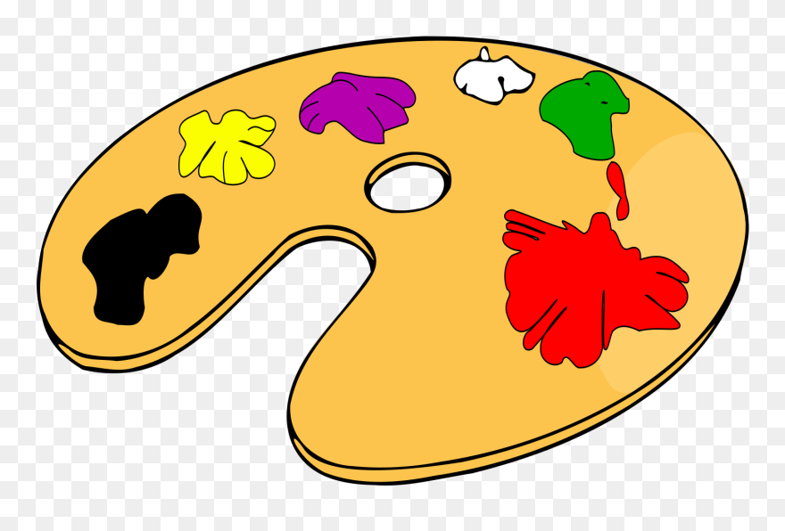 Transparent Paintbrush And Palette Png - Paint Palette Clip Art