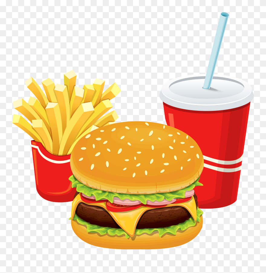 Fast Food Junk Food Hamburger Breakfast French Fries - Junk Food Clipart Png Transparent Png