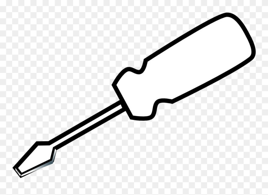 Screw Clipart - Screwdriver Clipart Black And White - Png Download