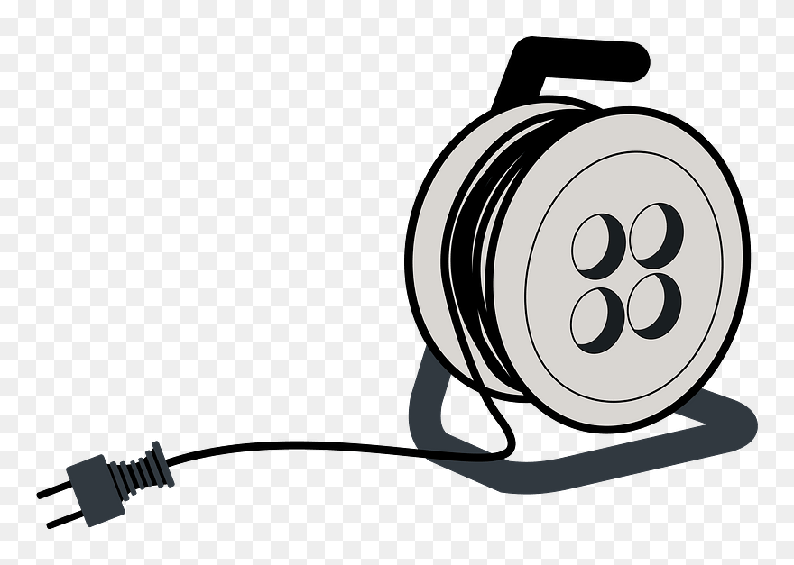 Cable Drum Clipart - Extension Lead Clip Art - Png Download