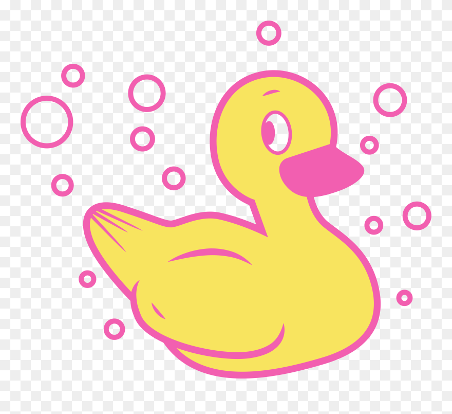 Rubber Duck Pony Clip Art Swans - Cartoon Pink Duck - Png Download