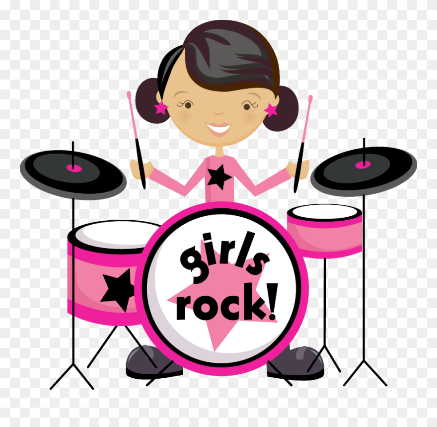 Happy Birthday Drummer Girl Clipart
