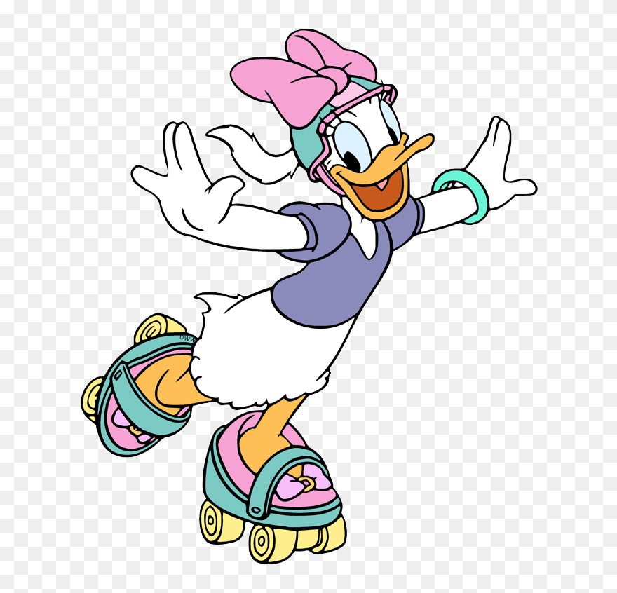 Daisy Duck Roller Skates Clipart