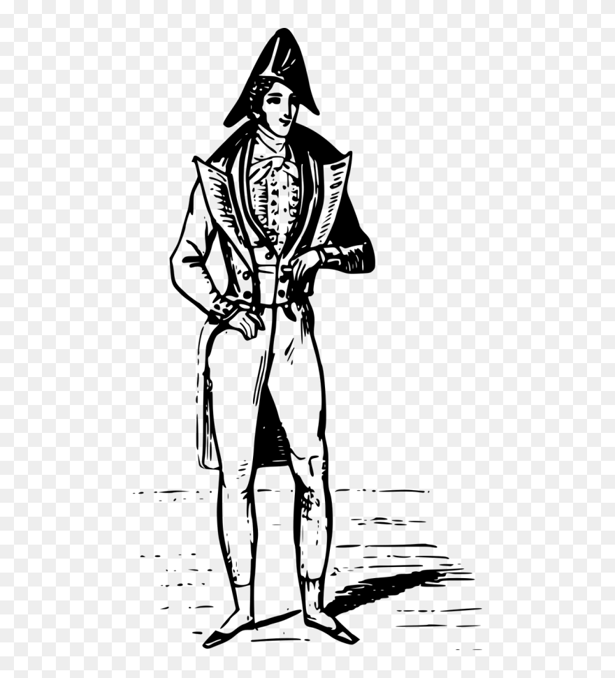 Clothes Fashion France - French People Clipart Images Black And White - Png Download