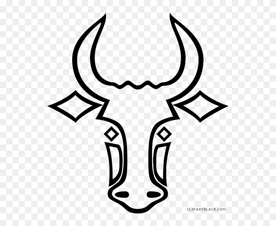 Goat Clipart Middle - Cow Head Drawing Easy - Png Download