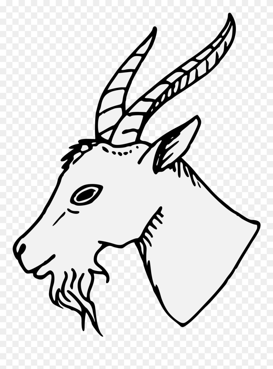 Details Png Goats Head Heraldry - Goat Head Clipart Black And White Transparent Png