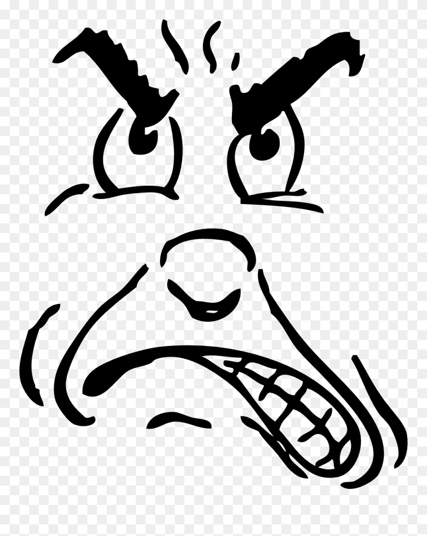 Download Angry Face Clip Art Black And White - Anger Clip Art - Png Download