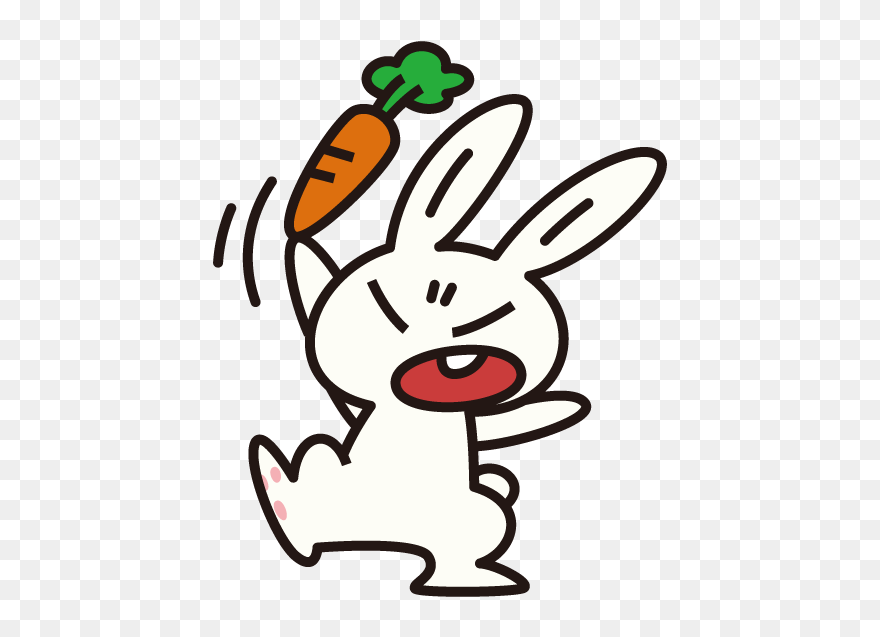 Cartoon Anger Clip Art - Drawing Of Angry Rabbit - Png Download