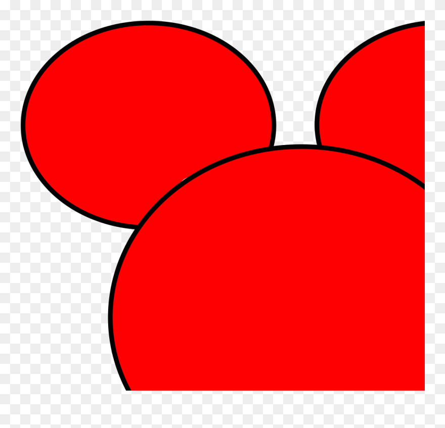 Mickey Mouse Head Silhouette Red Clipart