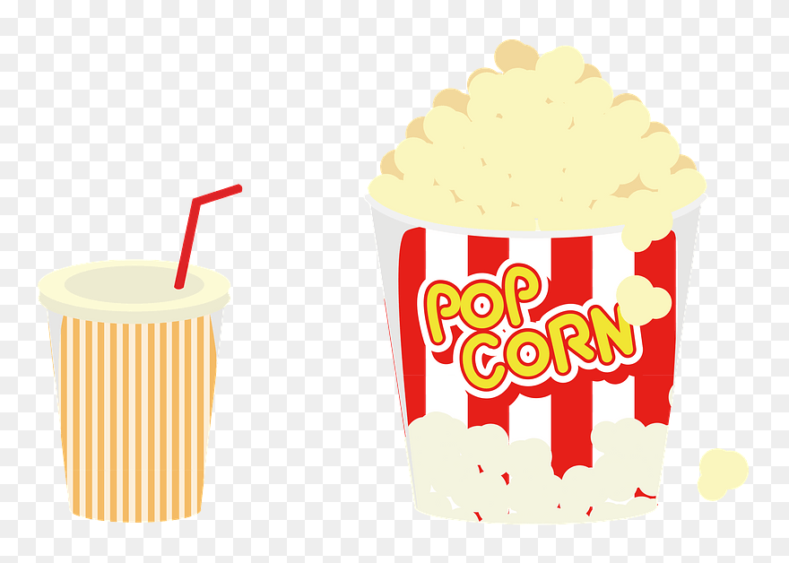 Popcorn Snack Juice Clipart - Fast Food - Png Download