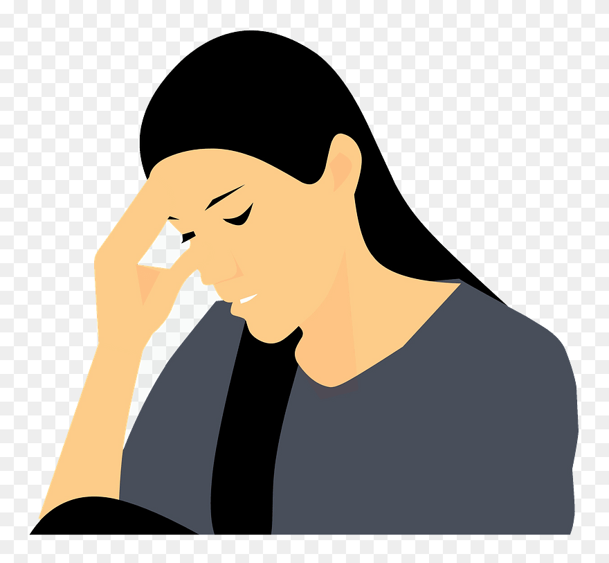 Depressed Girl Clipart - Girl Depressed Clipart - Png Download