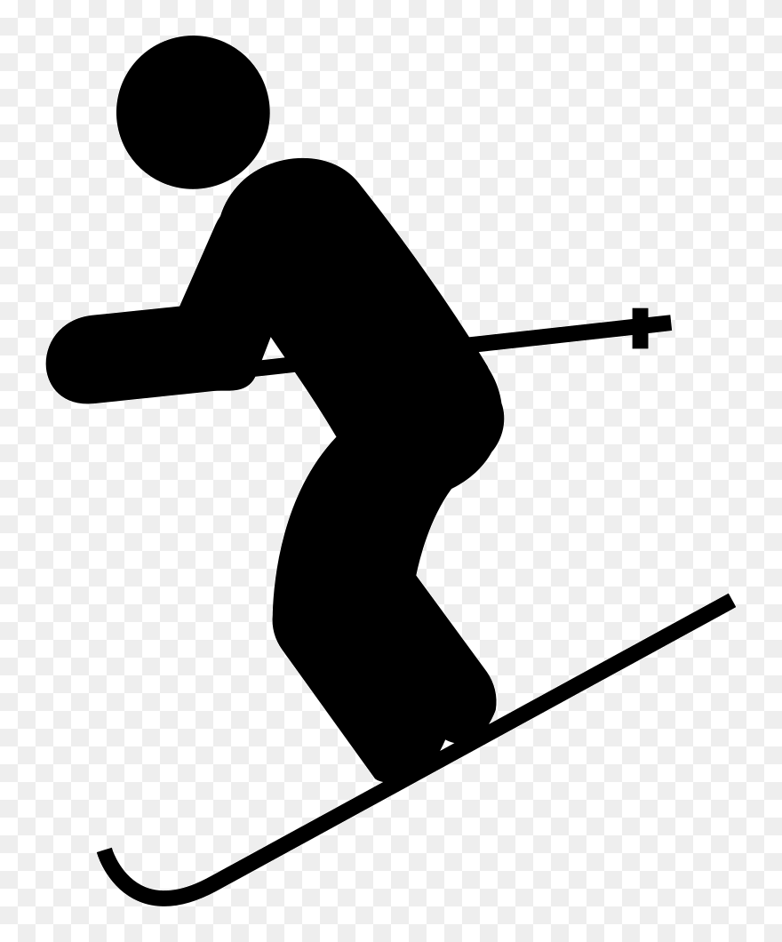 Svg Png Icon Free - Skier Clipart Black And White Transparent Png