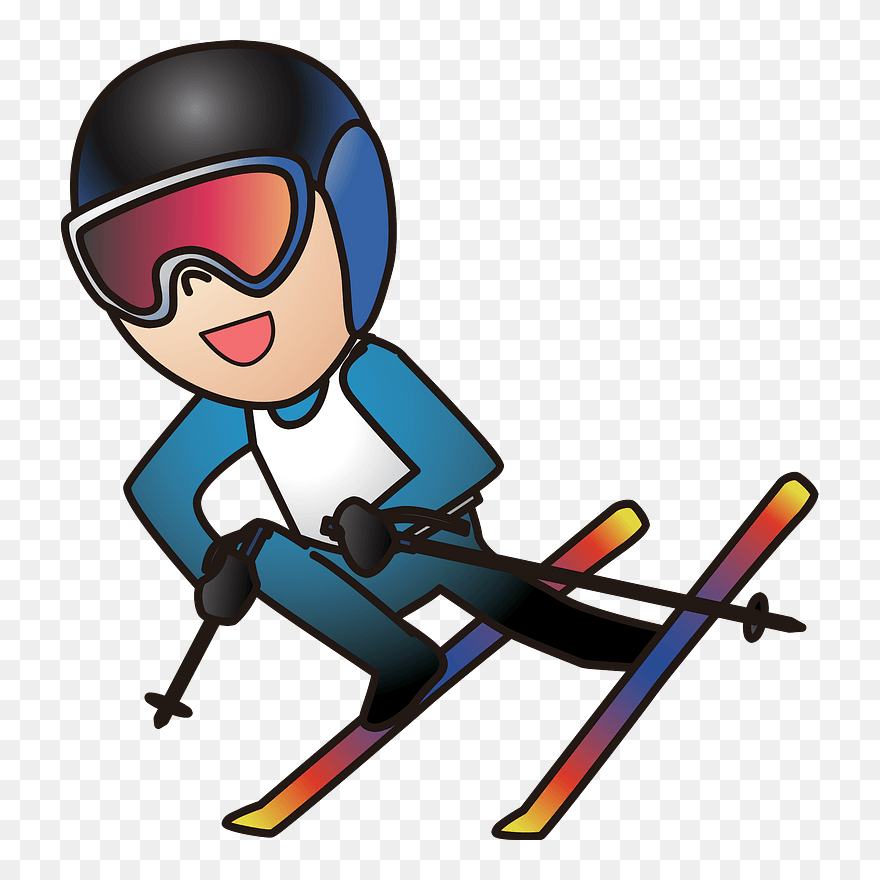 Alpine Skiing Sports Clipart - Cartoon - Png Download
